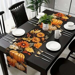 Harvest Pumpkin and Sunflower Table Runner